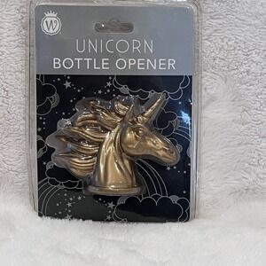 NEW Wild Eye Designs Unicorn Bottle Opener Barware Brass Color Gold Universal